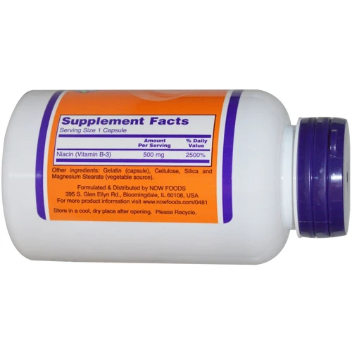 NOW Foods Niacin 500 mg Capsules 100 caps: Тип Витамин B