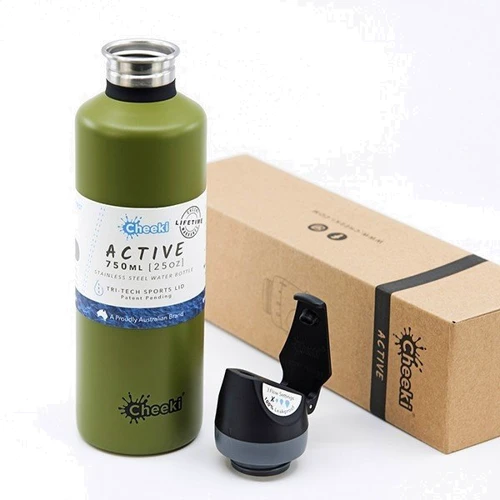 Пляшка для води Cheeki Single Wall 750 мл Active Bottle Khaki (ASB750KA1): Матеріал колби Нержавеющая сталь