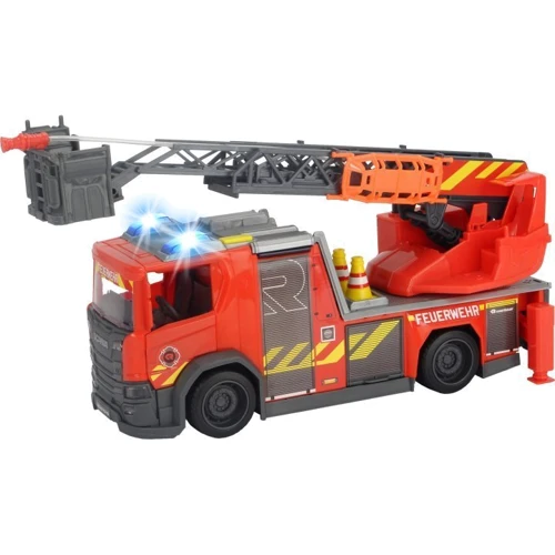 Пожарная машина Dickie Toys "Скания" с телескопической лестницей, со звуком и световыми эффектами 35 см (3716017)