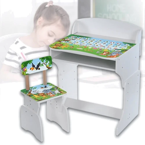 Детская парта со стульчиком Bambi Джунгли с украинским алфавитом (M 301-3)