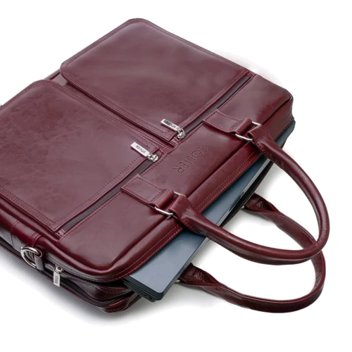 Solier DUNDEE Leather Bag Maroon (SL01Maroon) for MacBook Pro 15" фото 5