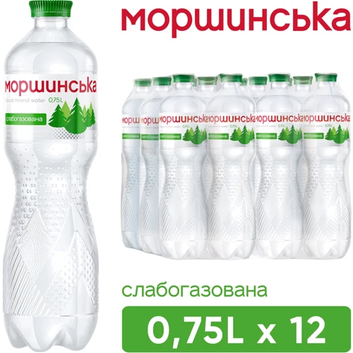 Вода Моршинська минеральная природная столовая слабогазированная 12х0.75 л (DS48200170006731): Объем, л 9