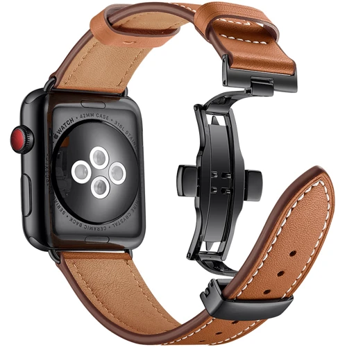 Аксессуар для Watch Luxury Italy Leather Strap Brown (BLAP181186) for Apple Watch 42/44/45/49mm Ultra: Совместимость Apple Watch 49mm, Apple Watch 45mm, Apple Watch 44mm, Apple Watch 42mm