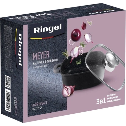 Кастрюля Ringel Meyer с крышкой 24см/4л (RG-2129-24): Форма Квадратная
