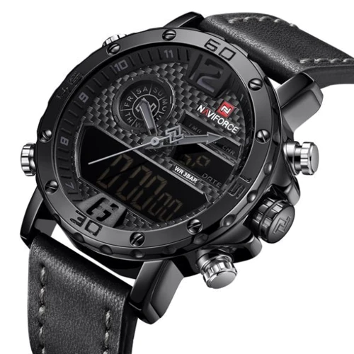 Наручные часы Naviforce 9134 Black (NF9134BOXBK): Функции Будильник, Таймер, День недели, Секундомер, Подсветка, Дата