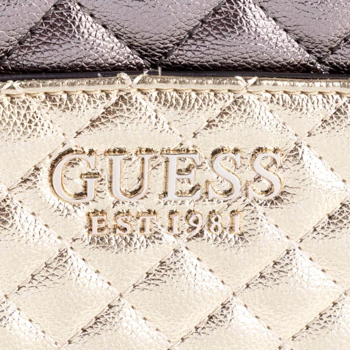 Женская сумка кросс боди Guess Brielle Mini Crossbody золотистая HWMG7581690-GDM): Фактура Стеганая, Зернистая, Глянцевая
