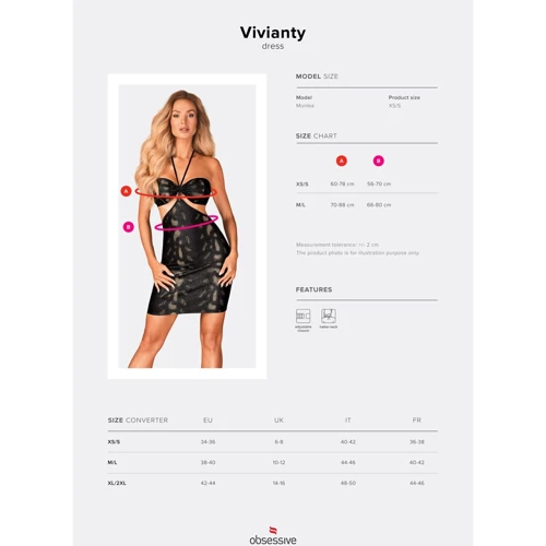 Платье Obsessive Vivianty black XS/S