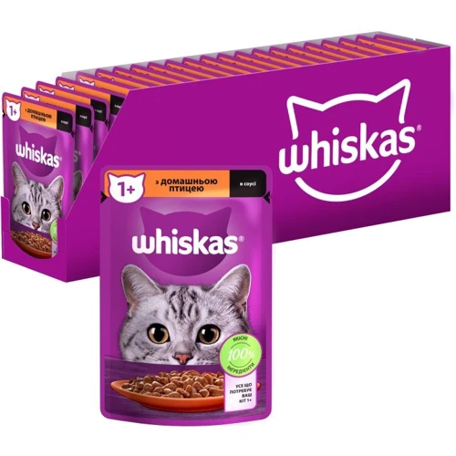 Упаковка влажного корма для котов Whiskas домашняя птица в соусе 28х85 г (5900951302763): Возраст Взрослые