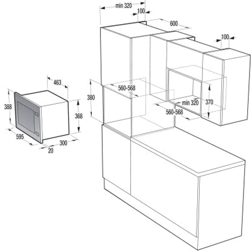 Встраиваемая микроволновая печь Gorenje BM201A4XG: Цвет черный
