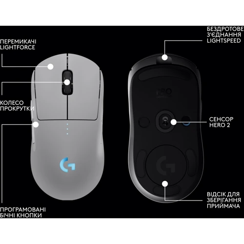 Мышь Logitech PRO 2 Lightspeed White (910-007302) фото 10