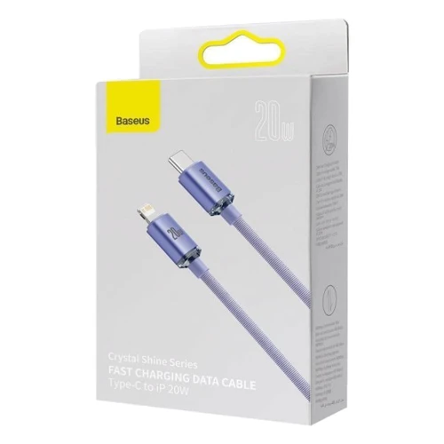 Кабель Baseus Cable USB-C to Lightning Crystal Shine 20W 1.2m Purple (CAJY000205) фото 9