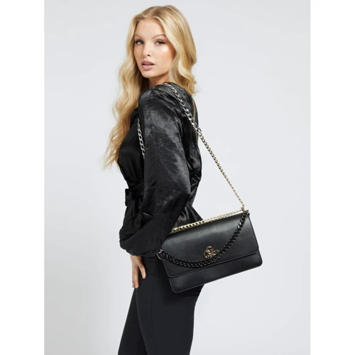 Жіноча сумка через плече Guess Luna Lrg Cnvrtble Xbody Flap чорна (HWVG7974190-BLA): Тип Сумки