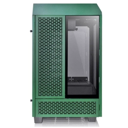 Корпус ThermalTake Tower 100 TG Racing Green (CA-1R3-00SCWN-00): Матеріал передній панелі закалённое стекло и сталь
