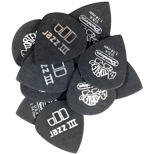 Медиатор Набор медиаторов DUNLOP 482P1.14 TORTEX PITCH BLACK JAZZ PLAYERS PACK 1.14: Форма медиатора Jazz
