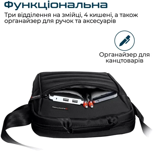 Сумка для ноутбука Promate 13.3" Rebel-MB Black (rebel-mb.black): Тип сумки сумка