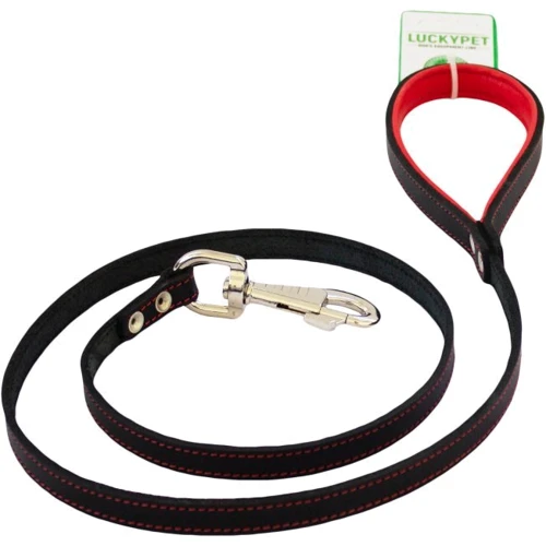 Поводок кожаный Lucky Pet 1x120 см черный (4820224216867)