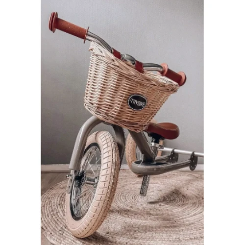 Велосипедний плетений кошик Trybike для беговела зі шкіряними ременями (TBS-200-BSK)