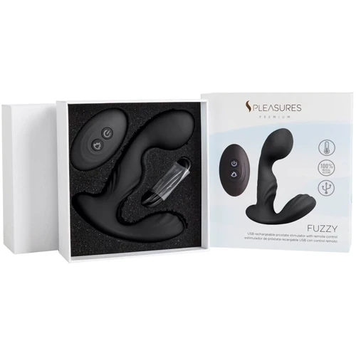 Вибромассажер простаты с подогревом S Pleasures Premium FUZZY, черный