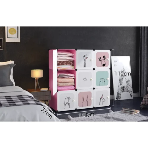 Модульна шафа-органайзер Hop-Sport Leobert Kids для дитячих іграшок рожевий (5903332074914)