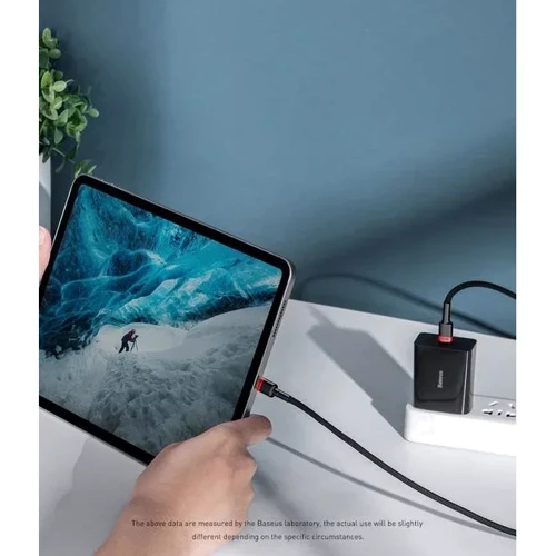 Кабель Baseus Cable USB-C to USB-C Cafule PD2.0 100W 1m Gray/Black (CATKLF-DLG1) фото 11