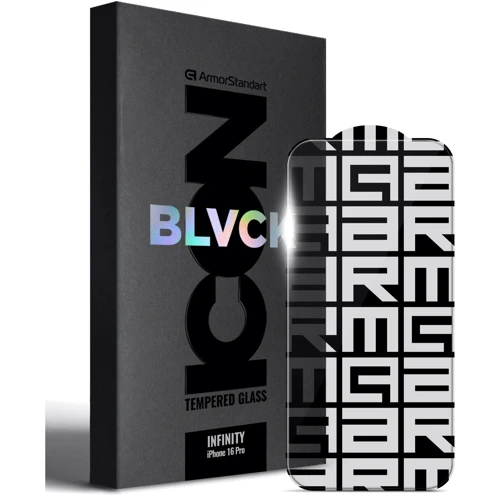 Захисне скло для iPhone ArmorStandart Infinity Black Icon 2.75D Clear for iPhone 16 Pro (ARM80301)