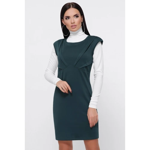 Платье FashionUp PL-1804B 42 зеленое повседневное до середины бедра