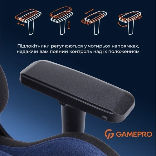 Ігрове крісло Gamepro GC900DB Size XL Fabric Dark Blue фото 24