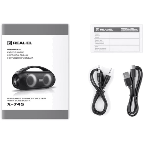 Акустика REAL-EL X-745 Black: Подключение проводное, беспроводное