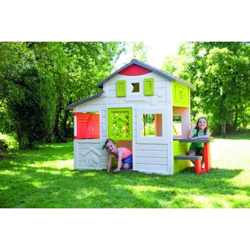Дом для друзей Smoby Toys с летней кухней дверным звонком и столиком (810202): Материал пластик