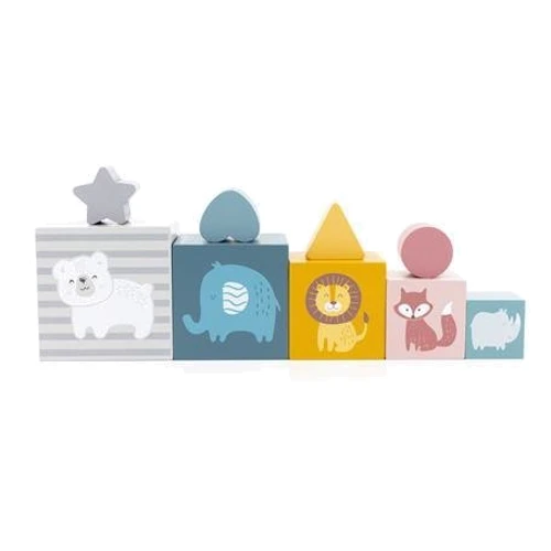 Деревянные кубики-пирамидка Viga Toys PolarB Сортируем и складываем (44016)