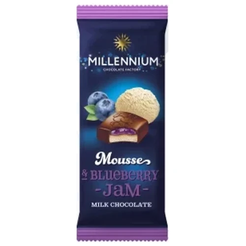 Шоколад Millennium Mousse молочный с муссовой и черничной начинкой 135 г (4820075507688)