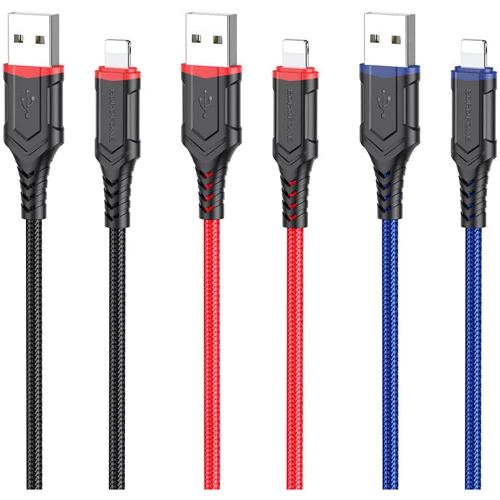 Кабель Borofone USB Cable to Lightning 1m Black (BX67): Тип USB-C - Lightning