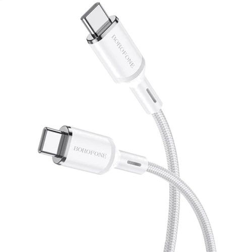 Кабель Borofone USB-C to USB-C Cyber 1m White (BX90): Тип USB-C - USB-C