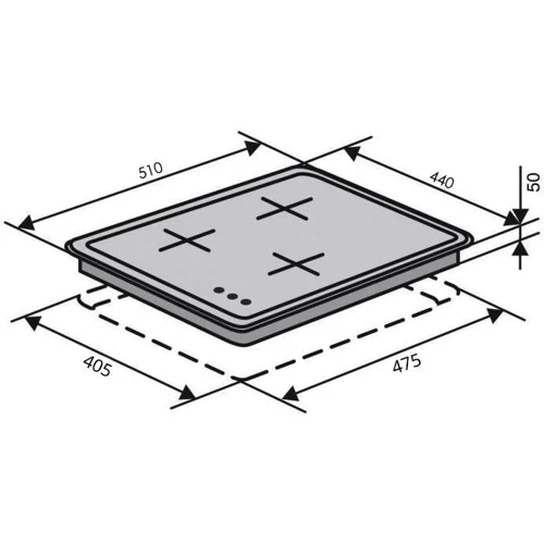 Варочная поверхность Ventolux HG430-B3 S (AN): Размеры для встраивания 40.5x47.5