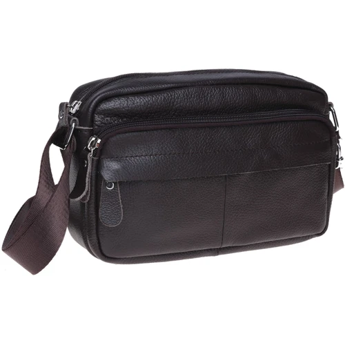 Мужская сумка через плечо Borsa Leather коричневая (k1t823-brown) фото 9