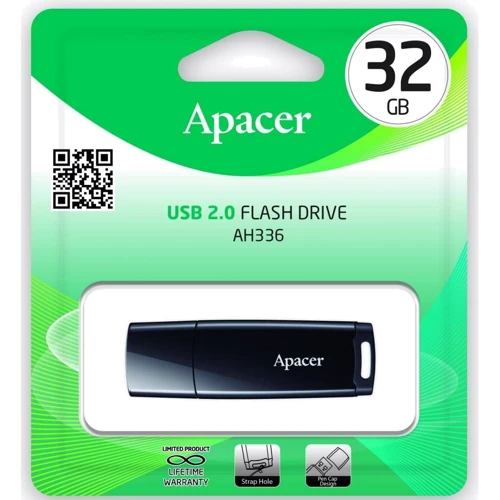 USB-флешка Apacer AH336 32GB USB 2.0 Black (AP32GAH336B-1): Вес 8.3 г
