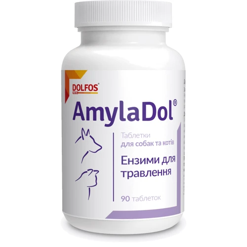 Витаминно-минеральный комплекс Dolfos AmylaDol для собак и кошек при нарушении пищеварения 90 таб. (928-90)