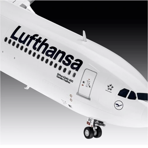 Сборная модель-копия Revell Самолет Airbus A340-300 Lufthansa уровень 4 масштаб 1:144 (RVL-03803) фото 6