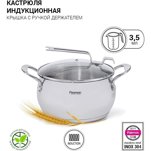 Кастрюля Fissman VITA 22x12.5 см, 4.5 л (5217): Тип Традиционная