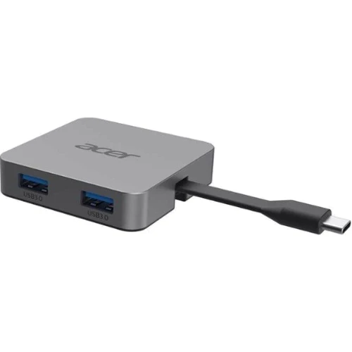 Адаптер Acer Adapter USB-С to 2xUSB+USB-C+HDMI Grey (HP.DSCAB.014): Цвет серый