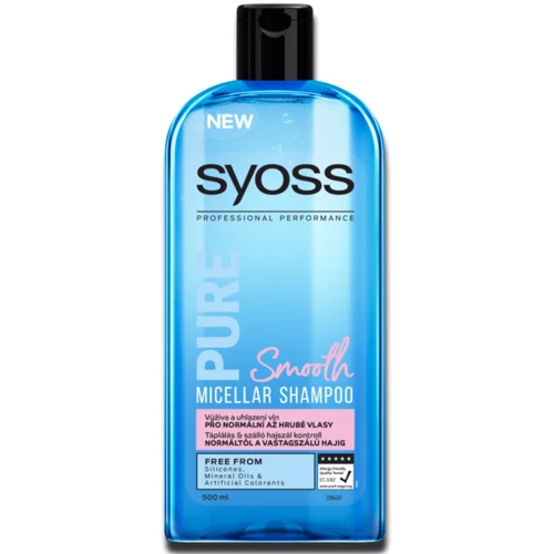 Schwarzkopf SYOSS Pure Smooth Micellar Shampoo 500 ml Шампунь мицеллярний для нормальних і густого волосся