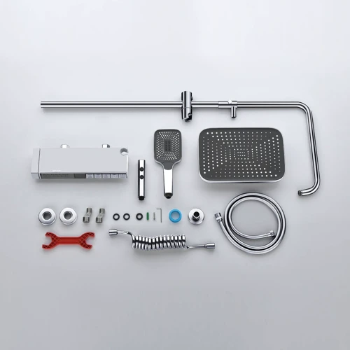 Душевая система Lefton Thermostatic Shower System with 5 Water Modes and Temperature Display Screen-SST2206 Chrome фото 12