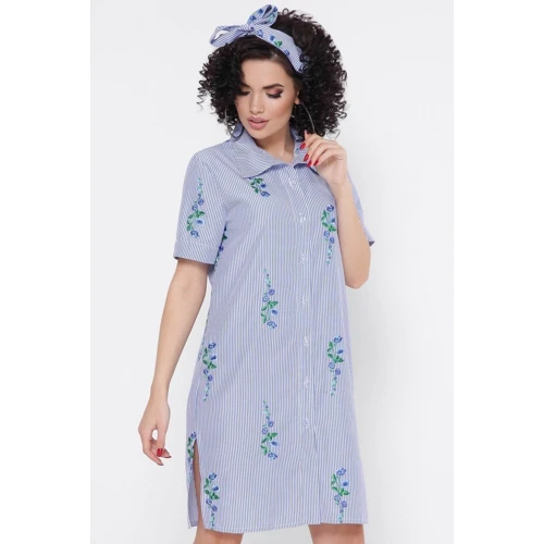 Платье FashionUp PL-1767D-42 42 синее повседневное до середины бедра