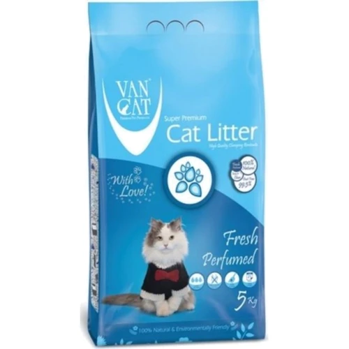 Бентонитовый наполнитель VanCat Fresh для кошачьего туалета с ароматом 5кг (70,563)