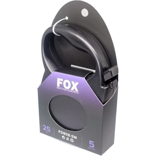Поводок-рулетка Fox черный лента 5мх25кг (FD808-5M-Black)