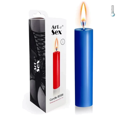 Свеча Art of Sex 15 см низкотемпературная синяя