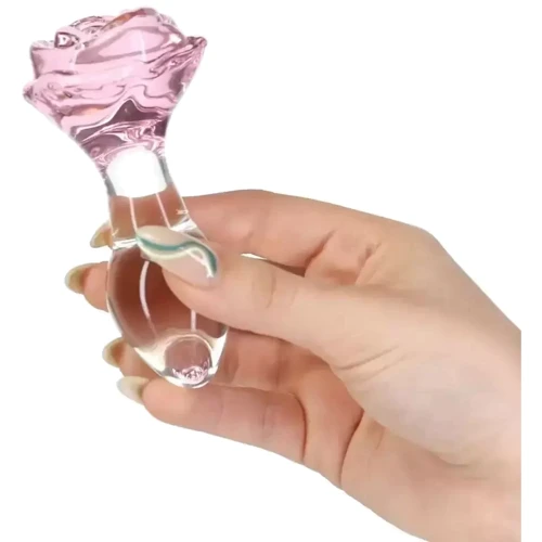 Стеклянная анальная пробка Pillow Talk - Rosy- Luxurious Glass Anal Plug