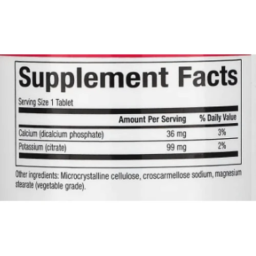 Natural Factors Potassium Citrate Цитрат калію 99 мг 90 таблеток: Тип Калий