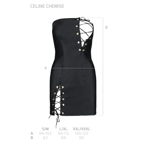 Сексуальное платье Passion CELINE CHEMISE black L/XL