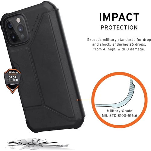 Чехол для iPhone Urban Armor Gear UAG Metropolis Leather Black (112356118340) for iPhone 12/iPhone 12 Pro: Тип аксессуара чехол